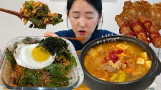 [SUB]Real MUKBANG Korean Bibimbap(The best combination of home-cooked meals)