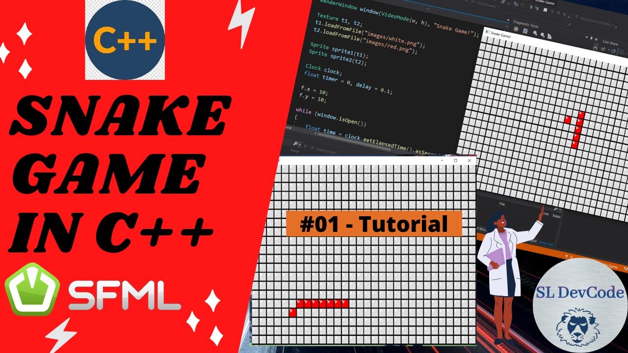 Create Simple Game Tutorial 01 - (Demo) Snake Game Using C++ (SFML ...