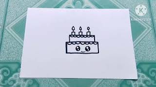 how to draw a cake  | วาดรูปเค้กแบบง่ายๆ