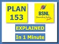 BSNL Plan 153 I #JUSTAMINUTE I #153