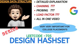 Design HashSet | Full Details | GOOGLE | Leetcode-705 | Live Code
