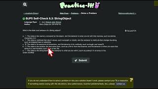 Java Practice It | Self-Check 8.3: StringObject | objects, definition, state, strings