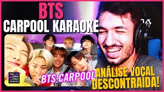 BTS CARPOOL! CANTARAM BRUNO MARS E POST MALONE / PROF DE CANTO