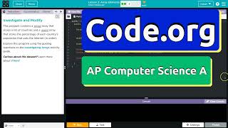Code.org Lesson 2.3 Array Elements | Tutorial with Answers | Unit 3 Computer Science A
