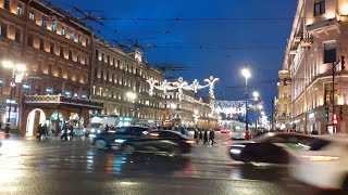 Зашёл в Теремок, прогулка по новогоднему Невскому проспекту.