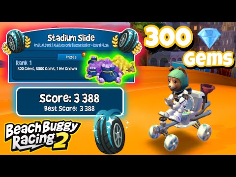 Tobogán del estadio ️ Premio de 300 gemas Escalera real Nova Beach Buggy Racing 2 BB Racing 2