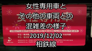 [ﾄﾚﾚｺ]女性専用車と その他の車両との混雑差の様子＜女性専用車 任意確認乗車＞