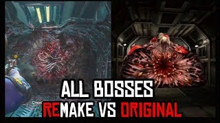 ALL BOSSES REMAKE vs ORIGINAL Side by Side Gameplay Comparison - Resident Evil 2 Remake