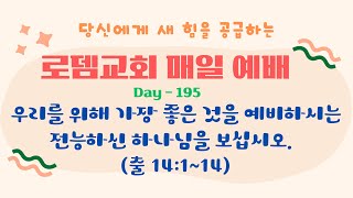 로뎀교회 매일예배(Day-195) : 우리를 위해 가장 좋은 것을 예비하시는 전능하신 하나님을 보십시오. / 출 14:1~14