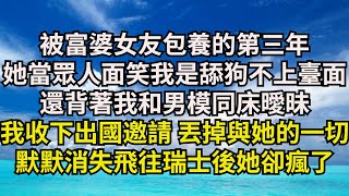 被富婆女友包養的第三年，她當眾人面笑我是舔狗不上臺面，還背著我和男模同床曖昧，我收下出國邀請 丟掉與她的一切，我默默消失飛往瑞士後她卻瘋了【清風與你】#激情故事#大彬情感#夢雅故事#一口氣看完#小說