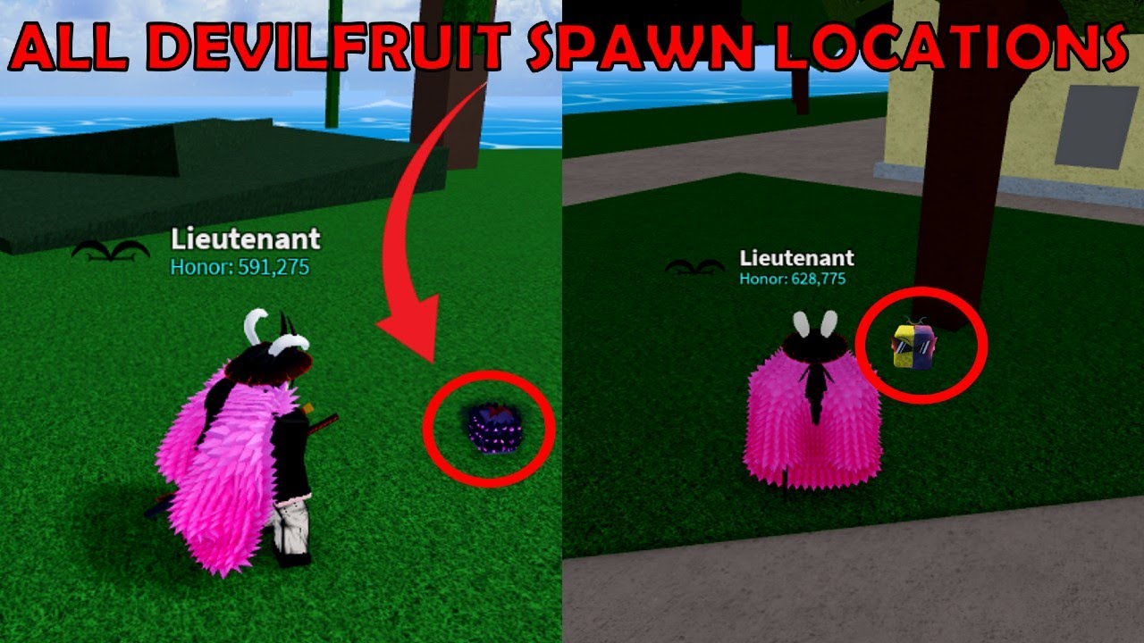 All Fruit Spawn Locations In BloxFruits - First Sea - YouTube