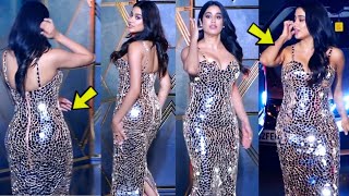 Baapre Yeh क्या दिख Gaya | Janhvi Kapoor Flaunts Her Huge Figure In Glass Bodycon Dress