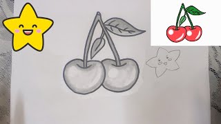 Easy Cherry Drawing Tutorial for Beginners 🍒 | Step-by-Step Guide