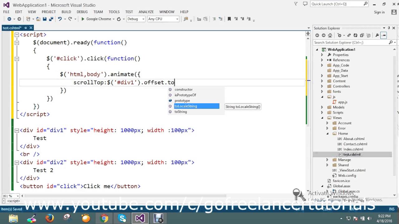 Jquery Scroll To Element Youtube