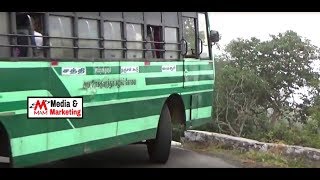 Risky Turn NEGOTIATING DANGEROUS GHAT CLIFF EDGE TURNING - TNSTC BUS