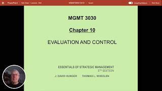 MGMT3030 - Strategic Business Planning - Chapter 10