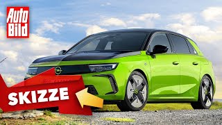 Opel Astra-e (2022) | So könnte der Astra-e kommen | Skizze