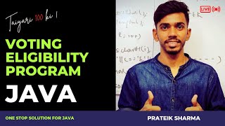 Voting Eligibility program Computer Class 10 ICSE ISC Java Programming