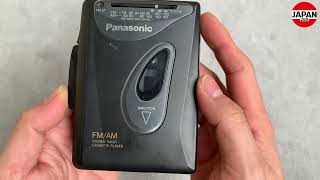 Đài cầm tay Panasonic FM/AM Pocket Radio cassette チューナー内蔵 ポータブルステレオラジオカセットプレーヤー RQ-V35 ブラック