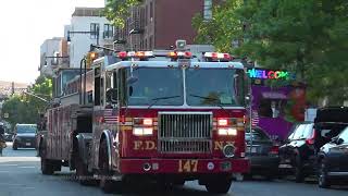 REAL Q SIREN AND LOTS OF AIRHORN! Ladder 147 FDNY responding to report of fire