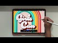 beginner procreate tutorial retro text and rainbow