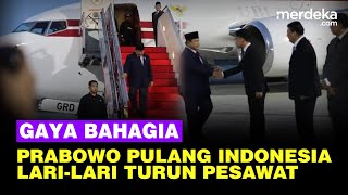 Gaya Bahagia Prabowo Kembali Pulang Ke Indonesia Usai Ngaku Kangen Saat Kerja di Luar Negeri