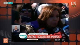 Archivo (2016). Cristina Kirchner: "Dolaricé mis ahorros, no sé qué hará esta gente con la economía"