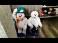 unboxing gemmy 2002 spinning snowflake snowman sings