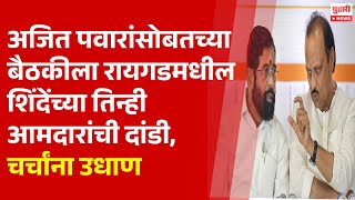 Pudhari News | अजित पवारांसोबतच्या बैठकीला रायगडमधील शिंदेंच्या तिन्ही आमदारांची दांडी | #politics