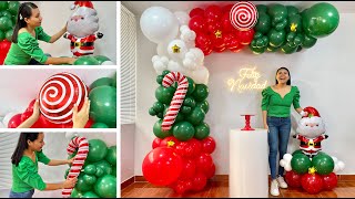 Como hacer un Arco de Globos para Navidad - 🎅🏻 Decoración Navideña 🎅🏻 - Christmas Balloon Garland