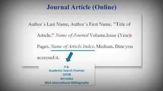 MLA Style Works Cited List: Citing Journal Articles