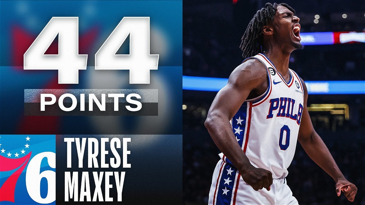 Tyrese Maxey Ties 76ers Franchise 3PT Record - 44 PTS & 9 Threes 🔥 ...