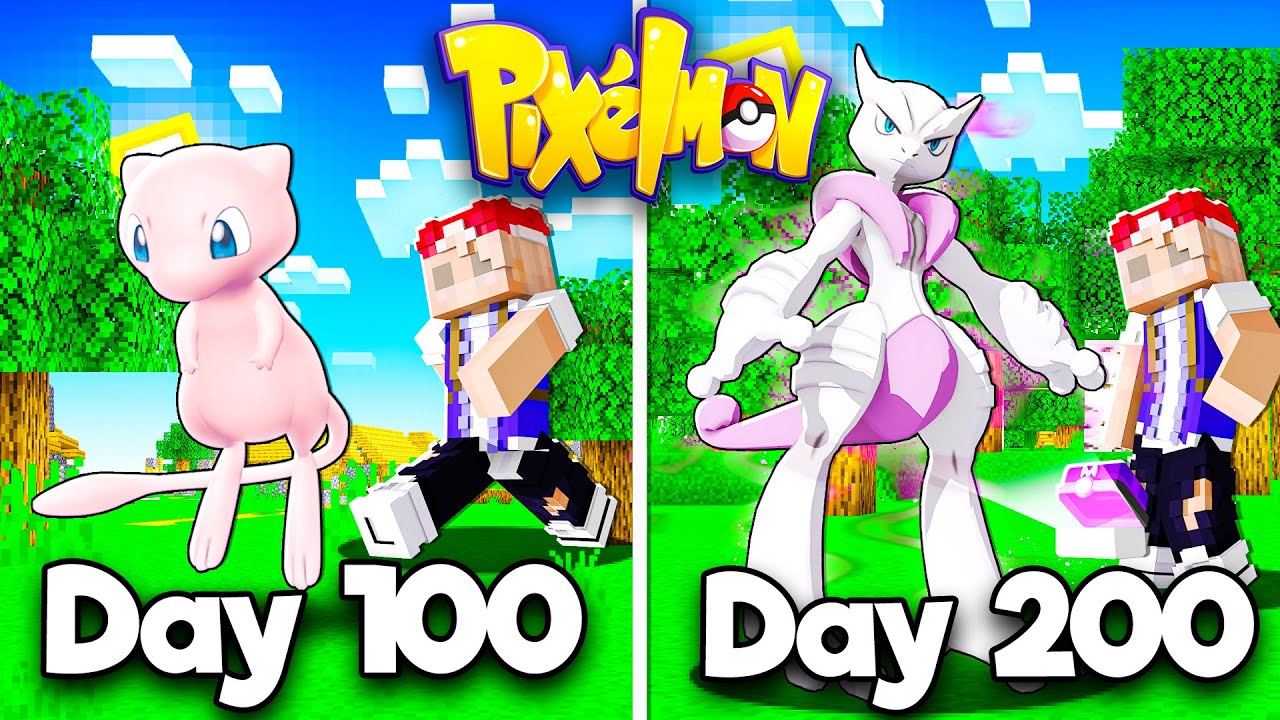 I Spent 200 DAYS As A POKEMON TRAINER In Minecraft Pixelmon - YouTube