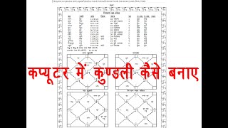 कंप्यूटर में जन्म पत्रिका कैसे बनाये ।। कुंडली सॉफ्टवेयर कैसे चलाएं।।HOW TO OPERATE KUNDLI  SOFTWARE