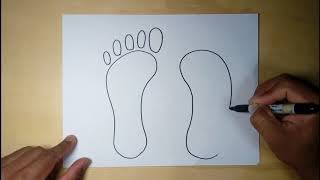 Learn to draw easy a child's feet