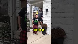 Dad surprised him with a birthday gift