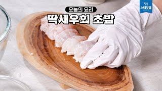 제주도 그 맛 그대로! 딱새우회 초밥 레시피🦐 딱새우 손질 꿀팁 공개 #오늘의요리