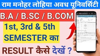 RMLAU 1st 3rd 5th Semester Result 2024 Kaise Dekhe | RMLAU Result 2024 kaise Dekhe