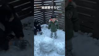 姉弟勢ぞろい #brother #sister #姉妹 #兄弟 #baby#babyshorts #shorts #赤ちゃん #赤ちゃんのいる生活 #snow #雪