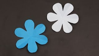 How to Make Easy 🌸 6 Petal Paper Flowers 🌸 - DIY | A Very Simple Paper Flower for Beginners Making