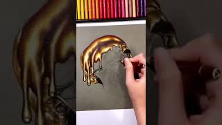 3D Golden Drawing | Hollowen Drawings | #shorts  #art  #trending  #viral  #tiktok  #sameerkhanyt