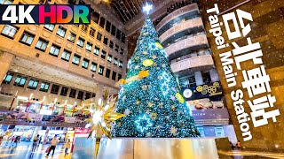 4K HDR｜Taipei Main Station Christmas Lights Walking Tour - Taipei, Taiwan｜台北車站耶誕燈飾/中山地下街/中山站