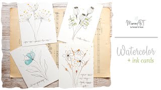 Simple watercolor and ink project - cards for any occasion
