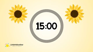 Sunflower Timer For Kids - 15 Minutes Countdown Timer For Kids With Happy Music | Classroom Timer