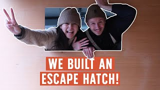 Building a Bulk Head with an ESCAPE HATCH & Panelling The Doors | Campervan Conversion Ep10