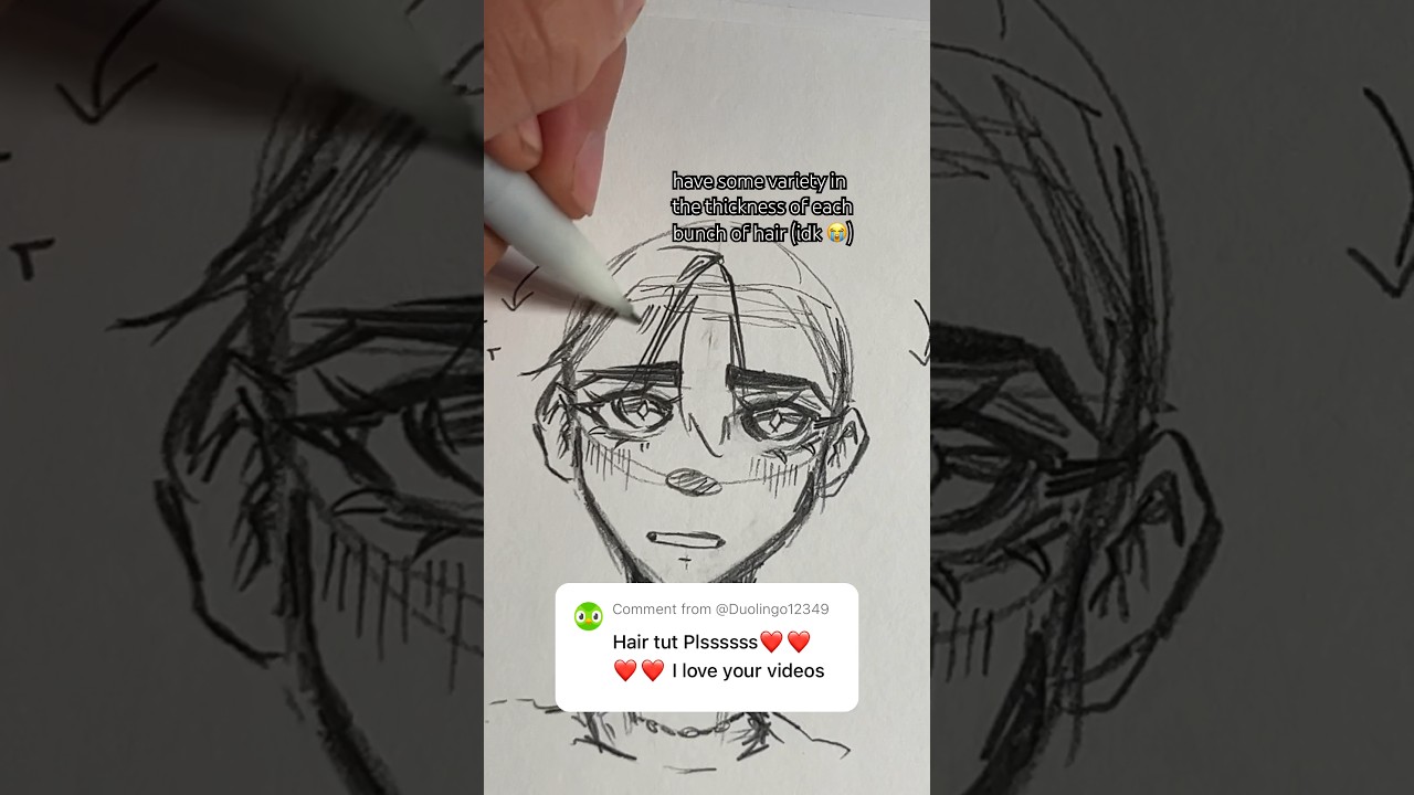 How I Draw Hair Tutorial Tutorial Art Arttutorial Shorts How I Draw Hair Tutorial Tutorial Art Arttutorial Shorts