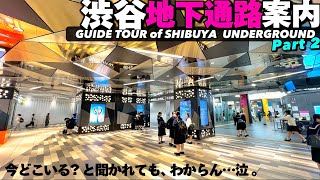 【4K】渋谷の地下通路をMAP付きでご案内②【ヒカリエとスクランブルスクエア方面| 東横線副都心線改札|出口】Guide tour of Shibuya Underground