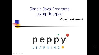2 Simple Java Programs using Notepad