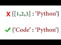 Python! Which Objects Can Be Set as Dictionary Keys?