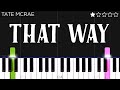 Tate Mcrae, Jeremy Zucker - that way | EASY Piano Tutorial